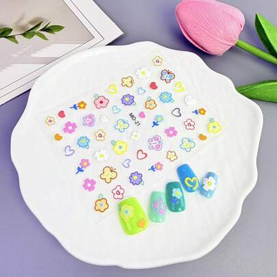 1张可爱涂鸦贴纸和美甲贴纸，艺术装饰，自粘防水贴纸，可爱防水贴纸，适合装饰手机壳、日记本、杯子、行李箱等。它们是送给朋友的绝佳礼物，也是派对和生日的完美之选。