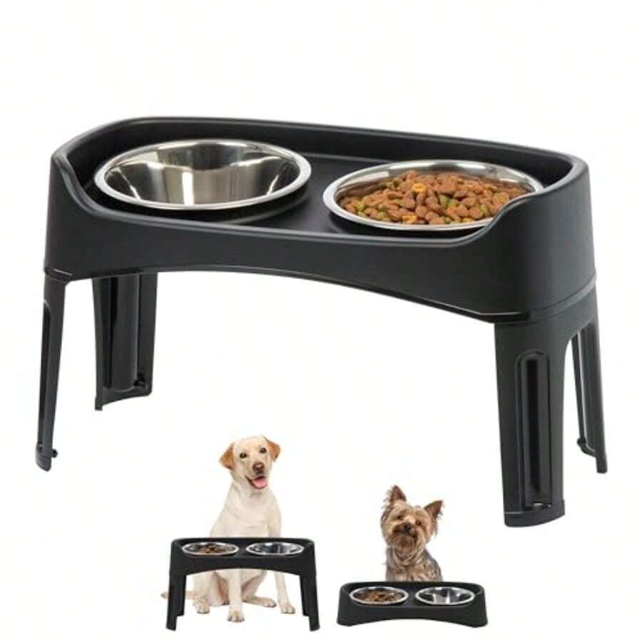 Iris Large Plastic Elevated Feeder Black - como en la foto - Ver 1