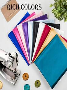 1 tấm vải satin trơn bóng, chất liệu mềm mại, mịn như lụa, thích hợp cho các dự án DIY đám cưới, rèm cửa, khăn trải bàn, quần áo. - nhiều màu - Xem 3