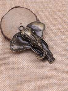 1pc 71x63mm Elephant Charms Pendant For DIY Jewelry Making Necklace Keychain Phone Chain Bracelet Making Accessories Handmade Craft Making Findings - Elephant - View 3