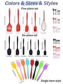 10pcs Silicone Scraper Set, 5pcs Heat-Resistant Non-Stick Rubber Scrapers For Baking, Cooking, Mixing, Scraping Non-Stick Cookware, Kitchen Tools - Multicolor - View 11