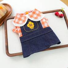 1pc Pet Dress, Dog/Cat Clothes - Sunflower Dress - Blue - View 12