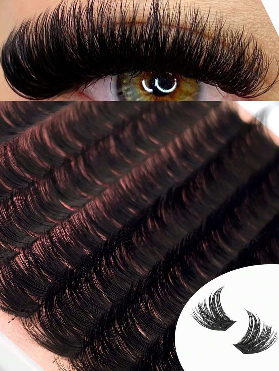 160PCS D Curl Individual Lash Clusters DIY Lash Clusters 100D Dense & Soft Reusable Suitable ForParties, Travel,Daily Use, Home And Everyday Use, Eye Lash Clusters,Individual Eyelashes,Lashes,Fake Lashes - D - View 1