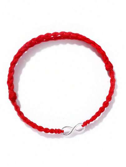 Personalized Mobius Loop Couples Red String Bracelet, Handmade Woven Accessories For Men And Women