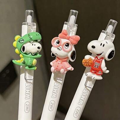 SNOOPY 1支2026年流行牛仔布中性笔，酷炫复古，超级时尚！0.5毫米笔尖非常适合学生日常练习和记笔记。外观和性能都在线，随机款式充满惊喜。适合在学年、新年、情人节和复活节等节日送礼。送给亲朋好友既实用又时尚。别闭着眼睛踩雷！（随机款式）
