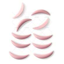 Libeauty 5对装柔软粉色硅胶下睫毛夹垫 | 可重复使用的月牙形睫毛夹垫 | 可爱粉色美妆工具，适合家庭DIY和沙龙使用 - 彩色 - 查看 13