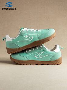 HOBIBEAR New Women's Fashion Sneakers, Soft Sole, Comfortable Wide Toe, Breathable Lace-Up Tennis/Fitness Shoes - Green - View 3