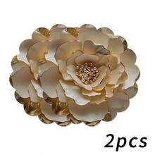 1/2/4/6/8/300pcs Luxury Round Placemats Set, Golden Peony Flower Pattern Design, Size 15*15 Inches/38*38cm, Multiple Patterns Available, Suitable For Dining And Home Decor - Multicolor - View 14