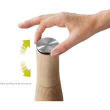 Non-Spill Salt And Pepper Mill Set Refillable With Ceramic Grinding, White/Grey, 24 - Beech Wood - View 4