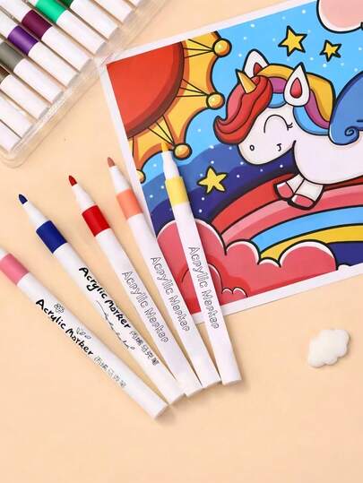 60-Color Acrylic Paint Markers, Water-Based Paint Markers, Suitable For DIY Painting And Creation, Suitable For Most Surfaces Including Stone, Glass, Easter Eggs, Wood And Fabric.