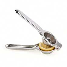 Stainless Steel Manual Lemon Juicer - Durable Lemon And Orange Squeezer, Make Fresh Juice, Ergonomic Handle Design, Suitable For Outdoor Activities And Parties, Outdoor Cooking Accessory | Fashionable Metal Luster | Sturdy And Durable, Lemon Juicer - Multicolor - View 8