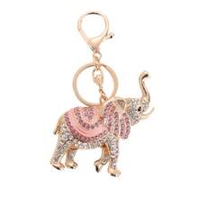 Rhinestone Cartoon Cross-Border Keychain Cute Elephant Keyring Pendant Metal Creative Cartoon Small Gift - Gold - View 4