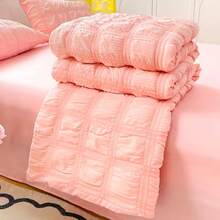 1pc Bubble Chiffon Quilt, Ultra Soft & Skin-Friendly Air Conditioning Quilt, Suitable For All Seasons, Bedroom, Living Room Use - Dark Grey - View 4