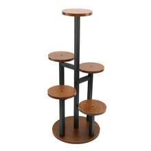 6 Tier Plant Stand For Indoor Plants – Tall Wood & Metal Display Rack With Wide Base, Space Saving Corner Flower Pot Stand For Living Room Balcony, Easy Assembly - View 8