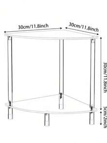 1件装亚克力透明边桌，双层客厅边桌，小型现代床头柜家居装饰桌架，适用于办公室、卧室、客厅、书房 - 透明 - 查看 15