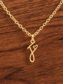 1件装26字母设计心形吊坠项链，母亲节礼物，送朋友的礼物 - 款式1 - 查看 13