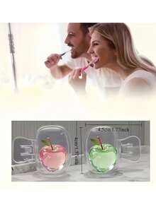 红苹果和绿苹果图案便携式牙刷头套、收纳盒、牙刷保护套，居家、商务旅行、日常使用和户外活动的必备浴室配件，母亲节、复活节礼物佳选，春夏必备 - 彩色 - 查看 8