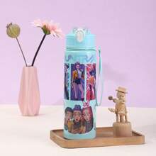 1pc 700ml KPOP Witch Hunting Girl Group Straw Cup, Cute Cartoon Design With Rope, Large Capacity Plastic Water Bottle - Multicolor - View 13