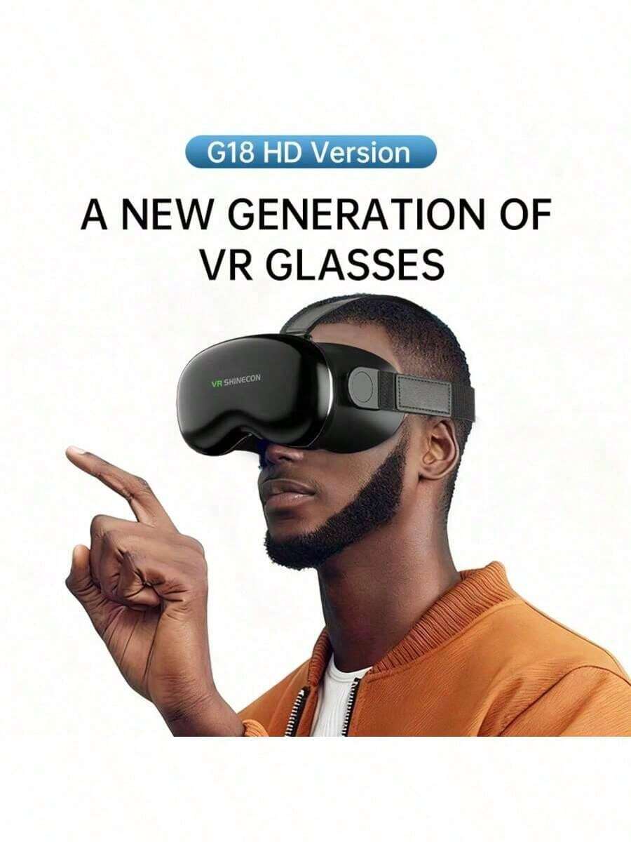 Universal 3D 4K Ultra HD VR Headset Battery-Free Anti-Blue Light Eye Protection VR Glasses, Lightweight Ergonomic Adjustable Portable VR Goggles For IPhone Android Phones, Immersive Home Theater Gaming Virtual Reality Headset Comfortable Sturdy VR Accessories - View 1