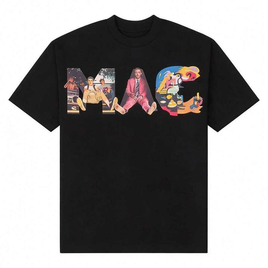Women's Casual Black Short Sleeve T-Shirt With Unique Graphic Print Round Neck Regular Fit Top For Everyday Streetwear - 黑色 - 查看 1