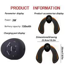 AXH. 可充电臀部按摩器、智能臀部按摩器、臀部贴片、臀部增大、臀部提拉、健身贴片、家用设备、臀部塑形训练器 - 黑色 - 查看 3