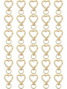 10/20/30个装心形钥匙扣旋转钩，可爱锌合金弹簧扣钥匙圈，手提包夹，适用于DIY手工制作 - 愛心扣 - 查看 10