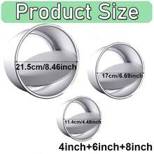 1pc Tall Straight Round Non-Stick Cake Mold Baking Pan, 4/6/8 Inch, Aluminum Alloy With Sunlight Treatment, Suitable For Party, Birthday, Wedding, Valentine's Day And Other Kitchen Baking Occasions. High-Quality Kitchen Accessory, Easy Demold, Easy Clean, Convenient To Use - Silver - View 11