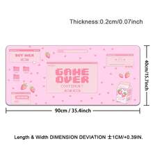 粉色可爱动漫游戏鼠标垫 XXL，草莓牛奶图案大号鼠标垫，美观笔记本电脑键盘垫，女士/女孩全尺寸桌面鼠标垫 - 查看 13