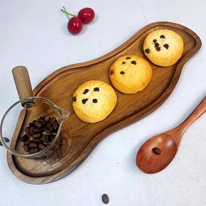 Rosewood Serving Tray, Platter, Plate, Charcuterie Board, Asymmetrical Wooden Tray, For Cold Dishes, Cheese, Sushi And Home Decor, Suitable For Home, Restaurant And Outdoor Camping, Food Tray, Kitchen Accessories, Kitchen Utensils, Suitable For Mother's Day, Housewarming Gift