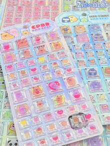 ZIEWALOR Cute Block Pet Series Panda And Rabbit 3D Stickers, Creative Seal Stickers, Candy Drip Stickers, Cartoon 3D Epoxy Resin Sticker Set | Suitable For Smartphones, Notebooks, Cups, Sticker Art | Smooth Surface, High-Quality Resin, Craft Stickers, Self-Adhesive Stickers, Stationery Lovers, DIY Enthusiasts - Multicolor - View 4