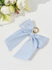 1pc Women's Solid Color Casual Sweet Bow Decor Accessory, Round Ring Open Key Chain, Bag Charm, Suitable For Matching Outfits, Decorating Bags, Applicable For Any Occasion - Multicolor - View 11