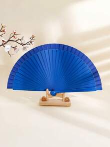 1把复古手工折叠扇，实木材质，舞蹈表演道具，婚礼派对家居装饰 - 彩色 - 查看 6
