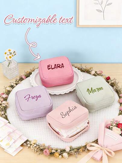 Sac de rangement de serviettes hygiéniques personnalisé avec fermeture éclair, pochette portable pour tampons, sac compact et mignon pour les serviettes hygiéniques, style minimaliste grande capacité, pour ranger les serviettes hygiéniques, les protège-slips et les tampons, essentiel pour les filles, sac à maquillage, accessoire de voyage