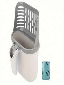 4 Rolls Garbage Bags, 2pcs Set (Combo: 1pc Litter Scoop + 1 Roll Garbage Bags), Litter Scoop With Garbage Bag Holder, Plastic Litter Box Cleaning Tool, Suitable For All Cat Breeds, Pet Supplies - Multicolor - View 13