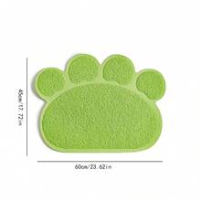 1片PVC防滑宠物猫砂垫，爪印图案，可用作猫砂盆垫和餐垫，耐刮擦 - 彩色 - 查看 13