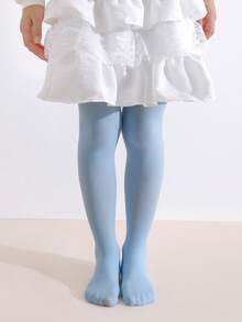 5 Pairs Girls' Solid Vertical Striped Tights, Snug Fit All-Match Versatile, Suitable For Spring, Summer, Autumn - Multicolor - View 10