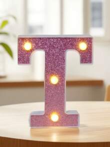 1個 16cm 創意家居裝飾 LED 粉色字母燈，室內桌面裝飾 0-9 數字燈，字母跑馬燈，婚禮求婚週年紀念生日派對裝飾字母與數字燈，女孩臥室裝飾字母燈 - 深粉紅色 - 查看 46
