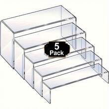 3/5pcs Large Rectangular Acrylic Display Stand, Clear Acrylic Decor Rack, Suitable For Cake, Dessert, Snack Display And Storage Organization, Wedding Supplies, Home Decor, Kitchen Gadgets - Multicolor - View 7
