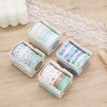 5 Rollen süßes Washi Tape Set (1 cm breit, 2 m lang), buntes Washi Tape Set, Masking Tape, Schreibwaren für Scrapbooking, japanischer und koreanischer Stil kreatives Dekoband, ästhetisches Masking Tape für Notizbücher, Scrapbooking Zubehör, handgemachtes Tape für Scrapbooking, Siegelaufkleber, Geburtstagsgeschenk - Verschiedenfarbig - Übersicht 10