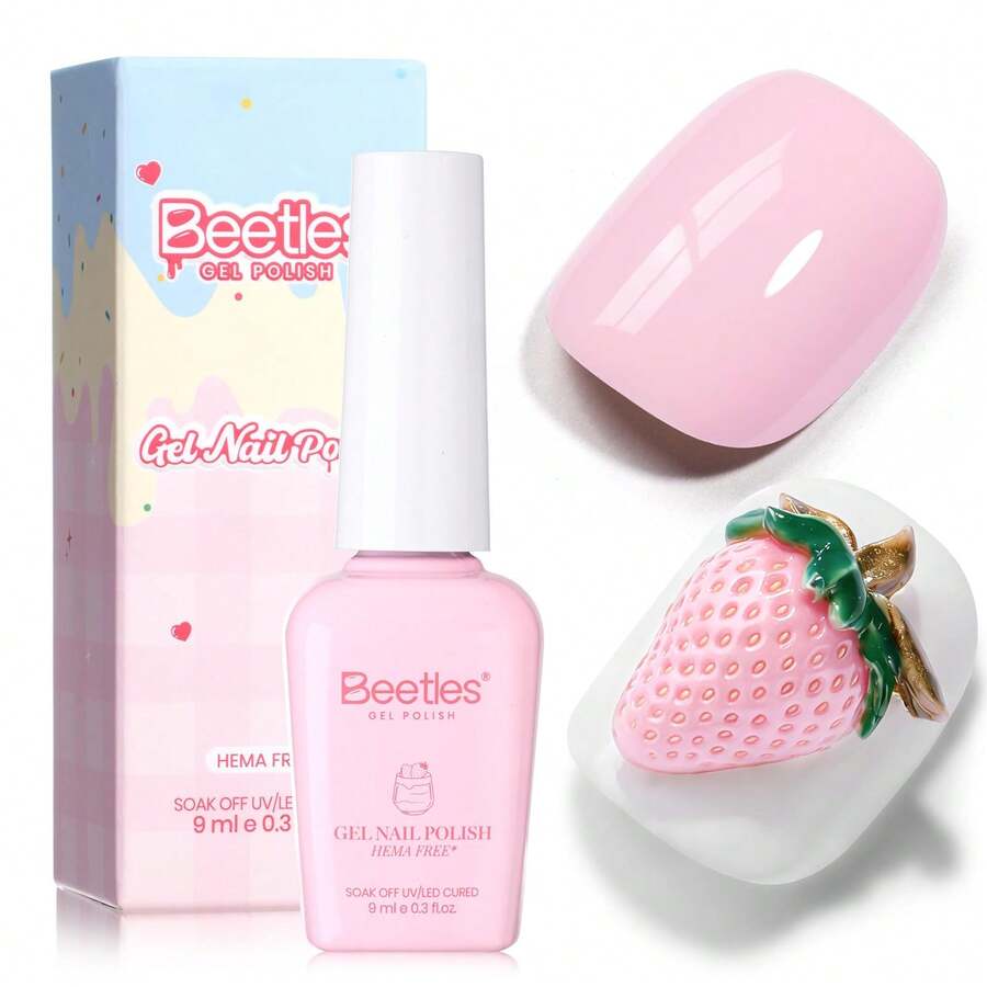 Beetles 30 Colors 10ml Each HEMA Free Spring Gel Polish Kit With Top And Base Coat, Swatch Card Soak Off UV LED Manicure - Sữa dâu - Xem 1