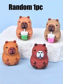 10/6/1个可爱水豚造型削笔器，动漫水豚削笔器，学生文具，儿童学习用品，生日礼物，热销产品 - 彩色 - 查看 8