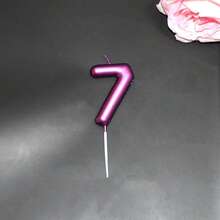 1件 6cm 紫色 0-9數字生日蠟燭，適用於節日慶祝、蛋糕烘焙裝飾、成人禮、生日週年及其他節慶活動，適用於生日、週年紀念、單身派對、畢業典禮 - 紫色 - 查看 12
