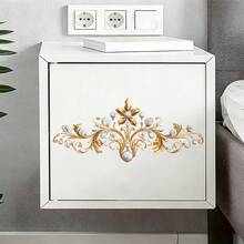 1pc European Retro Gold Floral Decoration Sticker, PVC Self-Adhesive Detachable, Suitable For Multiple Scenarios Such As Toilet Seat/Wall/Mirror/Wardrobe, Home Bathroom And Living Room Decoration, Suitable For All Seasons, Festive Atmosphere Decoration - 1PC - View 6