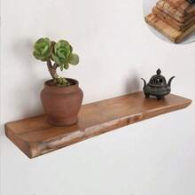 Wall Mounted Shelving Divider, Wall Mounted Wide Wooden Single Layer Solid Wood Shelf, Wall Shelf, Display Rack For Kitchen And Living Room - Multicolor - View 1