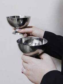 1个不锈钢冰淇淋杯，ins风，不锈钢材质，可作冰淇淋杯、水果碗、圆形奶昔杯、甜点杯。适用于节日派对、餐厅、咖啡馆、甜点碗、水果碗等场合。 - 銀色 - 查看 9