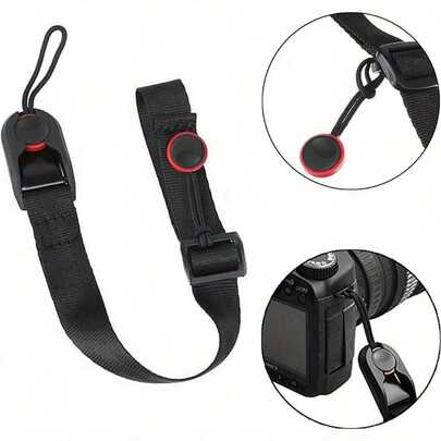 1PC 2-In-1 Camera Strap System (Wrist/Shoulder/Neck Strap), Quick Release Heavy-Duty Adjustable Camera Sling, Anti-Slip Ergonomic Comfort Padded Strap, Universal Photography Accessory For DSLR Mirrorless Cameras, Video Recorders & Smartphones, Compatible With (Black)