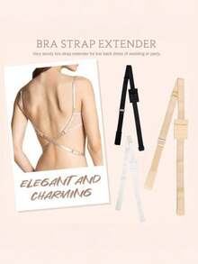 3pcs/Set Deep V-Neck Backless 2-Buckle Criss-Cross Bra Extender Strap, Invisible Bra Strap - Multicolor - View 4