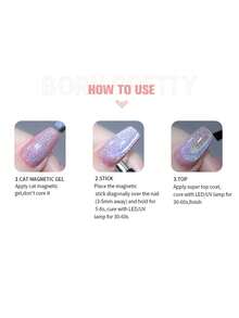 BORN PRETTY 10ml 水润猫眼磁性凝胶指甲油，可卸UV/LED凝胶美甲沙龙家用DIY - 彩色 - 查看 7