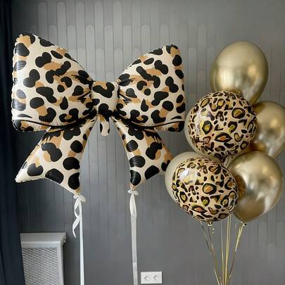 1/2/3/5/6 buc Baloane cu fundă mată cu imprimeu leopard pentru petrecere cu tematică sălbatică, ziua de naștere, decor cu baloane de tavan, decor cu baloane pentru cameră și pat, potrivite pentru decor cu fundă, decor hotel de Ziua Îndrăgostiților, noaptea fetelor, petrecere retro glam, sărbătoare feminină sălbatică, petrecere a burlacilor, aniversare, ambianță leopard cu elemente dulci