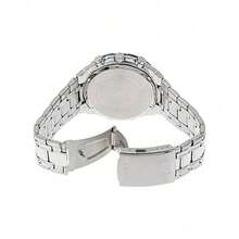 Casio 卡西欧 EDIFICE 蓝色表圈三眼计时石英表，100米防水，不锈钢表带，男士商务运动腕表 - 均碼 - 查看 5